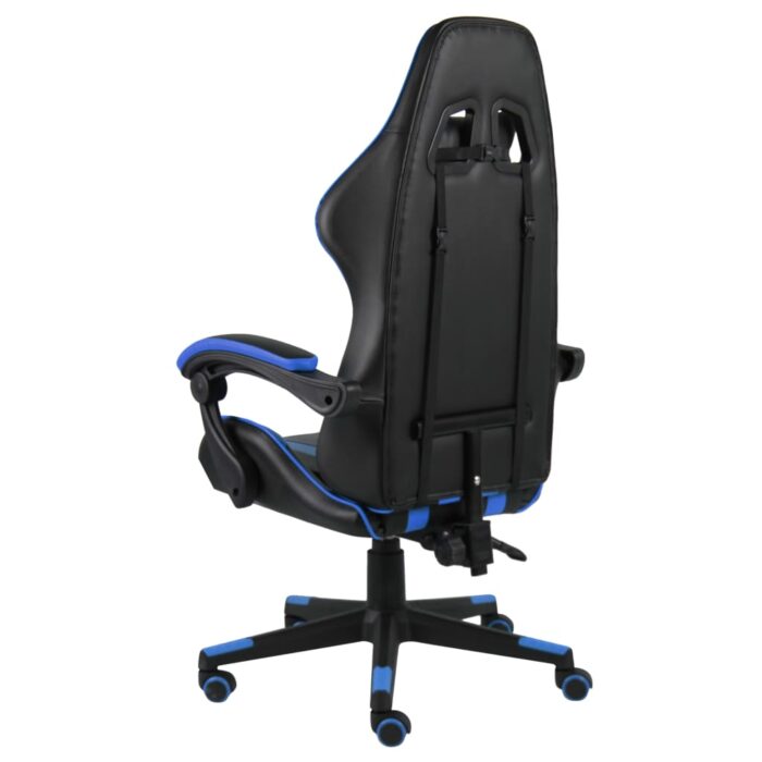Fauteuil de jeux vidéo Noir et bleu Similicuir – Image 3