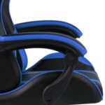 Fauteuil de jeux vidéo Noir et bleu Similicuir – Image 4