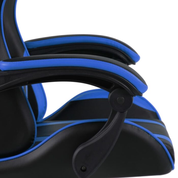 Fauteuil de jeux vidéo Noir et bleu Similicuir – Image 4