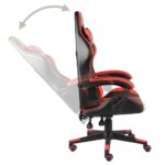 Fauteuil de jeux vidéo Noir et rouge Similicuir – Image 2