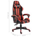 Fauteuil de jeux vidéo Noir et rouge Similicuir – Image 5