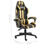 Fauteuil de jeux vidéo Noir et doré Similicuir – Image 5
