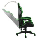 Fauteuil de jeux vidéo Noir et vert Similicuir – Image 2