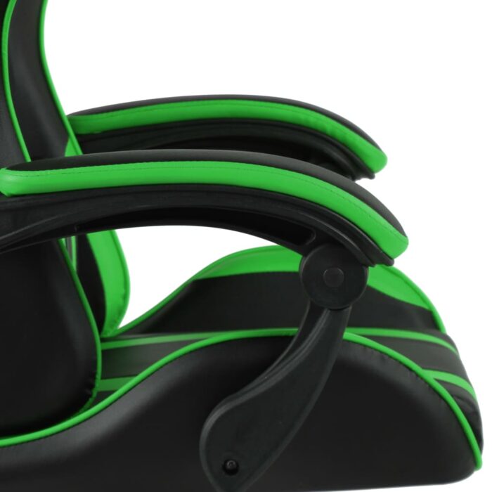 Fauteuil de jeux vidéo Noir et vert Similicuir – Image 4