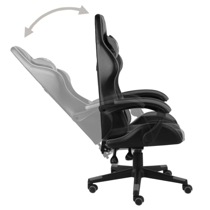 Fauteuil de jeux vidéo Noir et gris Similicuir – Image 2