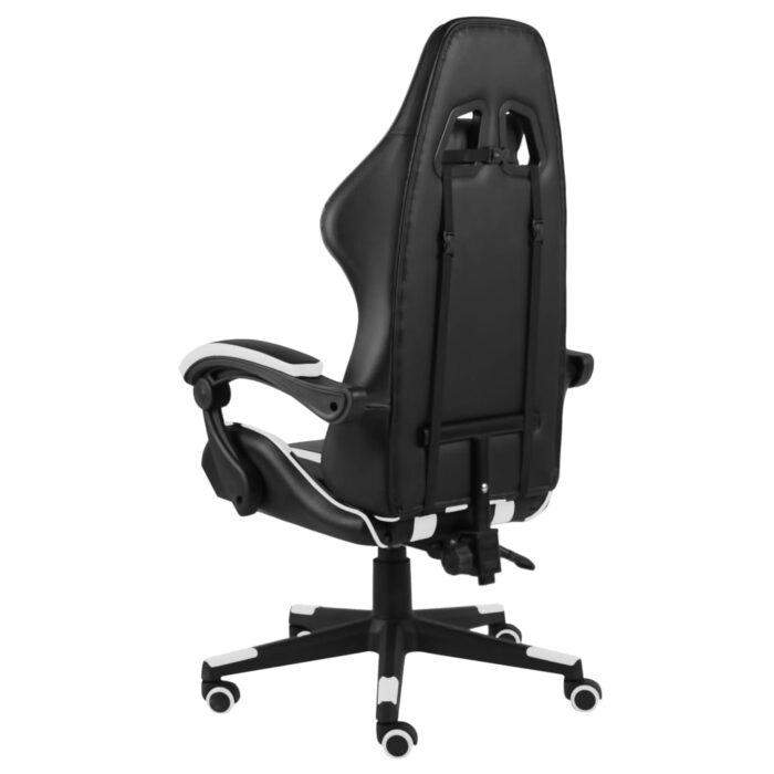 Fauteuil de jeux vidéo Noir et blanc Similicuir – Image 3