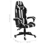 Fauteuil de jeux vidéo Noir et blanc Similicuir – Image 5