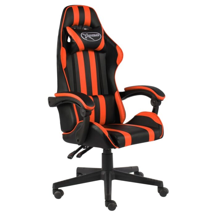 Fauteuil de jeux vidéo Noir et orange Similicuir – Image 1