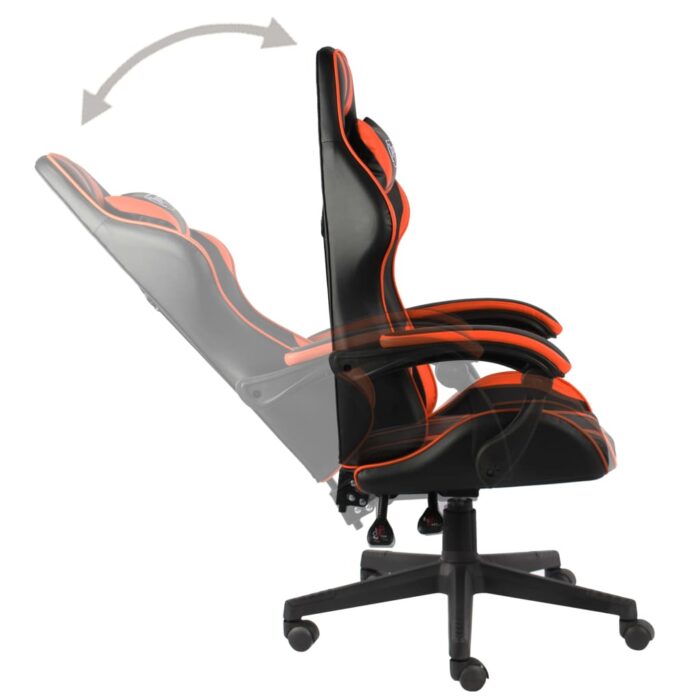 Fauteuil de jeux vidéo Noir et orange Similicuir – Image 2