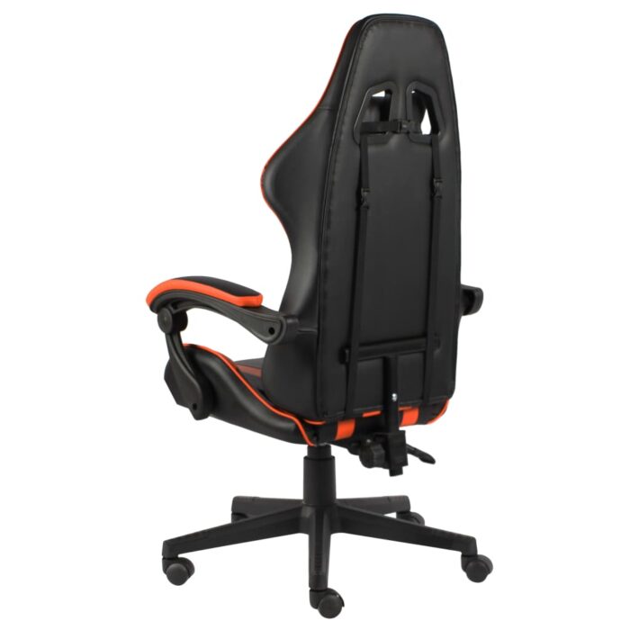 Fauteuil de jeux vidéo Noir et orange Similicuir – Image 3