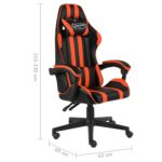 Fauteuil de jeux vidéo Noir et orange Similicuir – Image 5