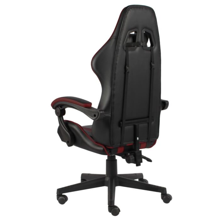 Fauteuil de jeux vidéo Noir et rouge bordeaux Similicuir – Image 3