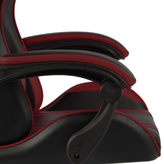 Fauteuil de jeux vidéo Noir et rouge bordeaux Similicuir – Image 4