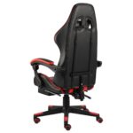 Fauteuil de jeux vidéo et repose-pied Noir et rouge Similicuir – Image 3