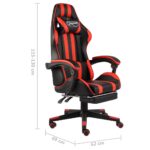 Fauteuil de jeux vidéo et repose-pied Noir et rouge Similicuir – Image 5