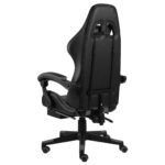 Fauteuil de jeux vidéo avec repose-pied Noir et gris Similicuir – Image 3
