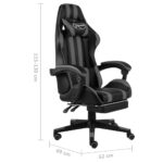 Fauteuil de jeux vidéo avec repose-pied Noir et gris Similicuir – Image 5