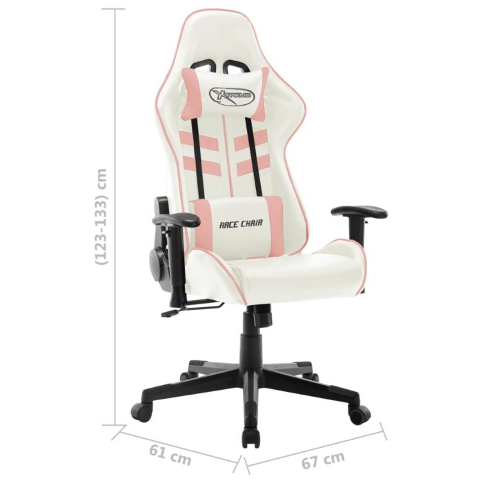 Chaise de jeu Blanc et rose Cuir artificiel – Image 7