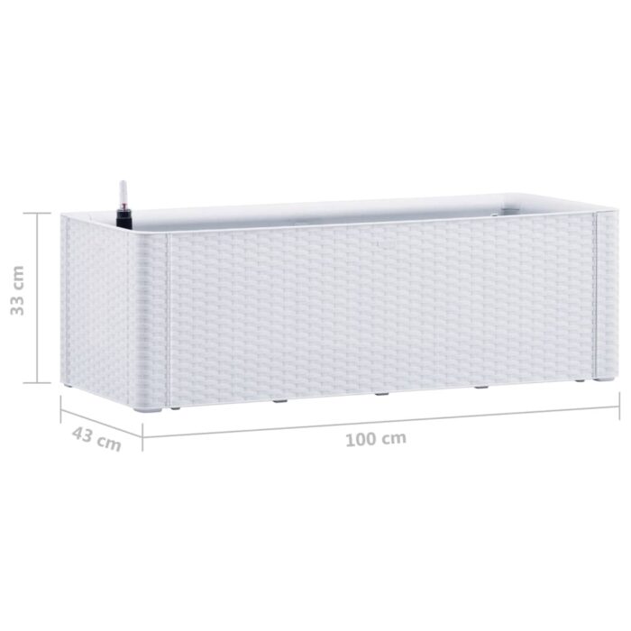 Lit surélevé de jardin et système d'arrosage Blanc 100x43x33 cm – Image 5