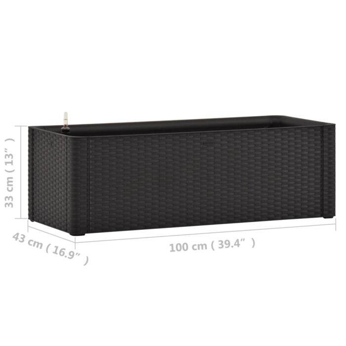 Lit surélevé de jardin système arrosage Anthracite 100x43x33 cm – Image 5