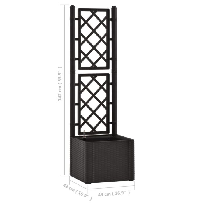 Lit surélevé de jardin treillis système d'arrosage Anthracite – Image 6