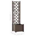 Jardinière avec treillis 43x43x142 cm PP Moka – Image 5