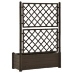 Jardinière avec treillis 100x43x142 cm PP Moka – Image 3