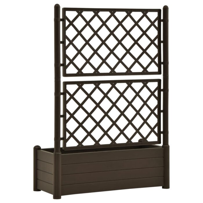 VXL8720286194119_g_en_hd_3.jpg Jardinière avec treillis 100x43x142 cm PP Moka – Image 3