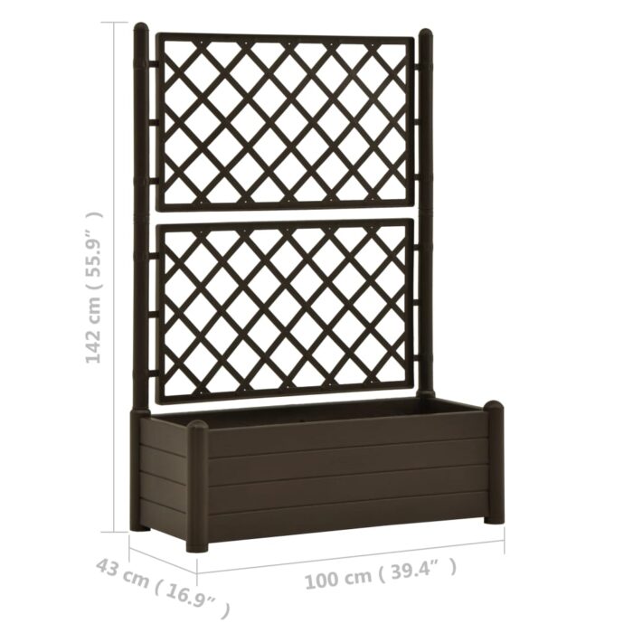VXL8720286194119_g_en_hd_5.jpg Jardinière avec treillis 100x43x142 cm PP Moka – Image 5