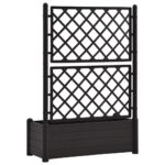 Jardinière avec treillis 100x43x142 cm PP Anthracite – Image 3