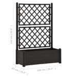 Jardinière avec treillis 100x43x142 cm PP Anthracite – Image 5