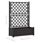 Jardinière avec treillis 100x43x142 cm PP Anthracite – Image 6