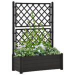 Jardinière avec treillis 100x43x142 cm PP Anthracite