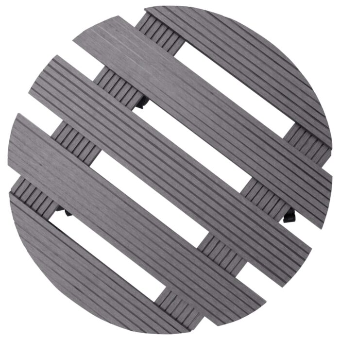 Chariots à plantes 2 pcs Gris Ø30x7,5 cm WPC – Image 2