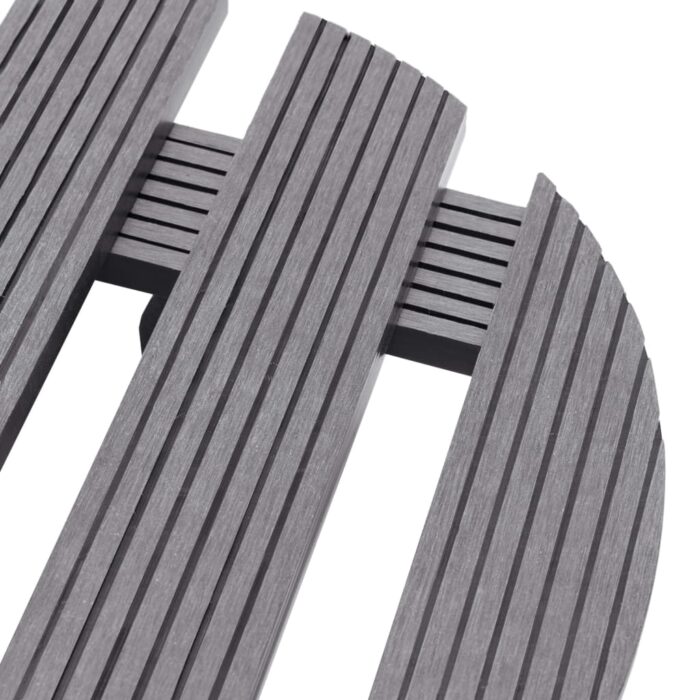 Chariots à plantes 2 pcs Gris Ø30x7,5 cm WPC – Image 3