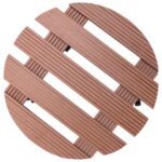 Chariots à plantes 2 pcs Marron Ø30x7,5 cm WPC – Image 2