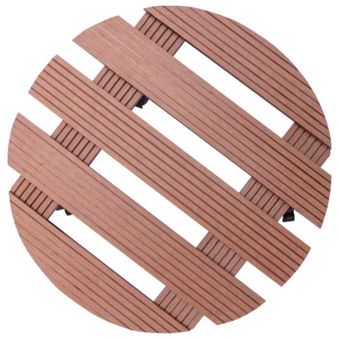 Chariots à plantes 2 pcs Marron Ø30x7,5 cm WPC – Image 2