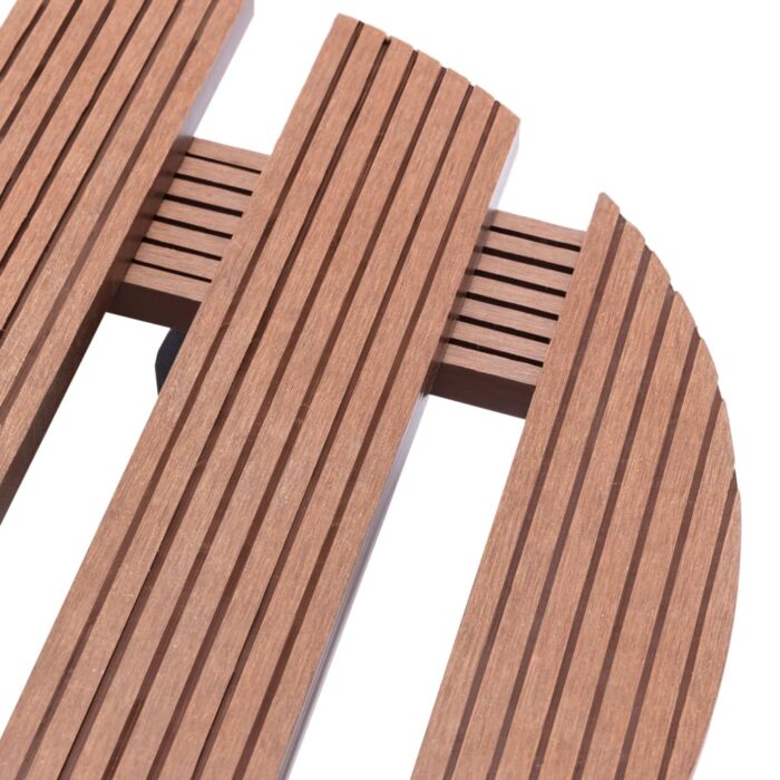 Chariots à plantes 2 pcs Marron Ø30x7,5 cm WPC – Image 3