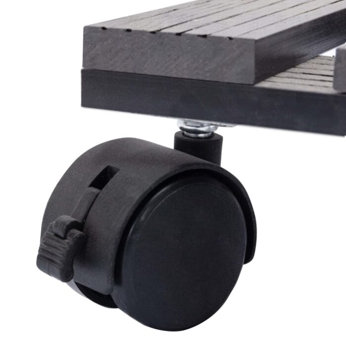 Chariots à plantes 2 pcs Gris 30x30x7,5 cm WPC – Image 4