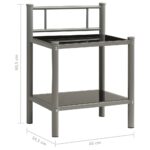 Tables de chevet 2 pcs Gris et noir Métal et verre – Image 6