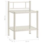 Tables de chevet 2 pcs Blanc et transparent Métal et verre – Image 6