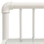 Tables de chevet 2 pcs Blanc et transparent Métal et verre – Image 4