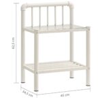 Tables de chevet 2 pcs Blanc et transparent Métal et verre – Image 5