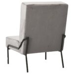 Chaise de relaxation 65x79x87 cm Gris clair Velours – Image 3