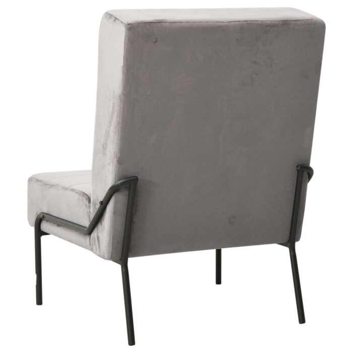 Chaise de relaxation 65x79x87 cm Gris clair Velours – Image 3