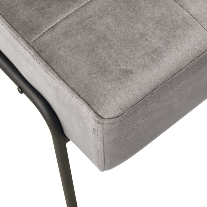 Chaise de relaxation 65x79x87 cm Gris clair Velours – Image 4