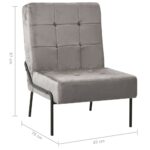 Chaise de relaxation 65x79x87 cm Gris clair Velours – Image 6