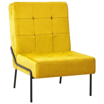 Chaise de relaxation 65x79x87 cm Jaune moutarde Velours