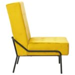 Chaise de relaxation 65x79x87 cm Jaune moutarde Velours – Image 2