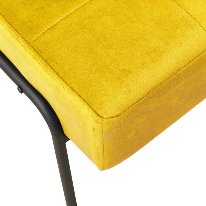 Chaise de relaxation 65x79x87 cm Jaune moutarde Velours – Image 4